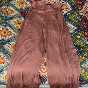 Zara Mauve Wide-Leg Pants